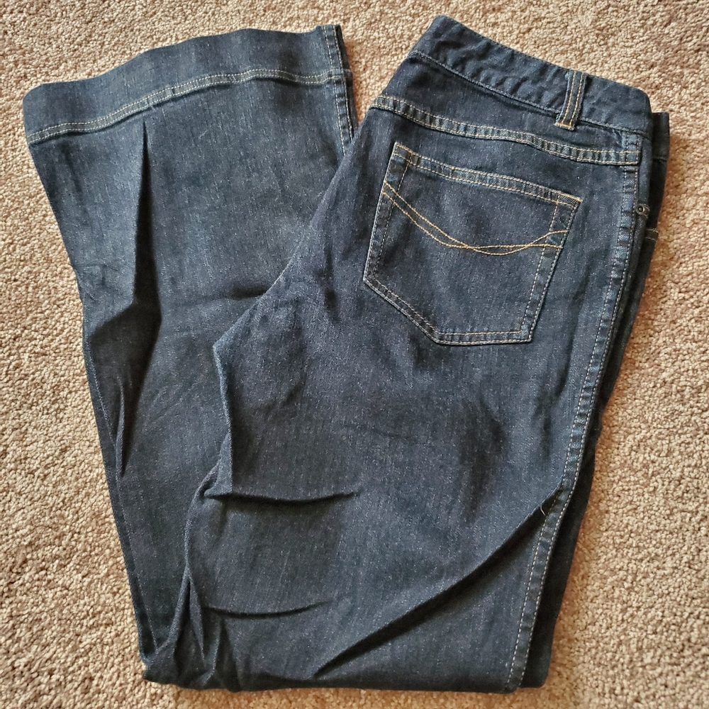 J. Jill Dark Wash Mid Rise Flare Leg Jeans